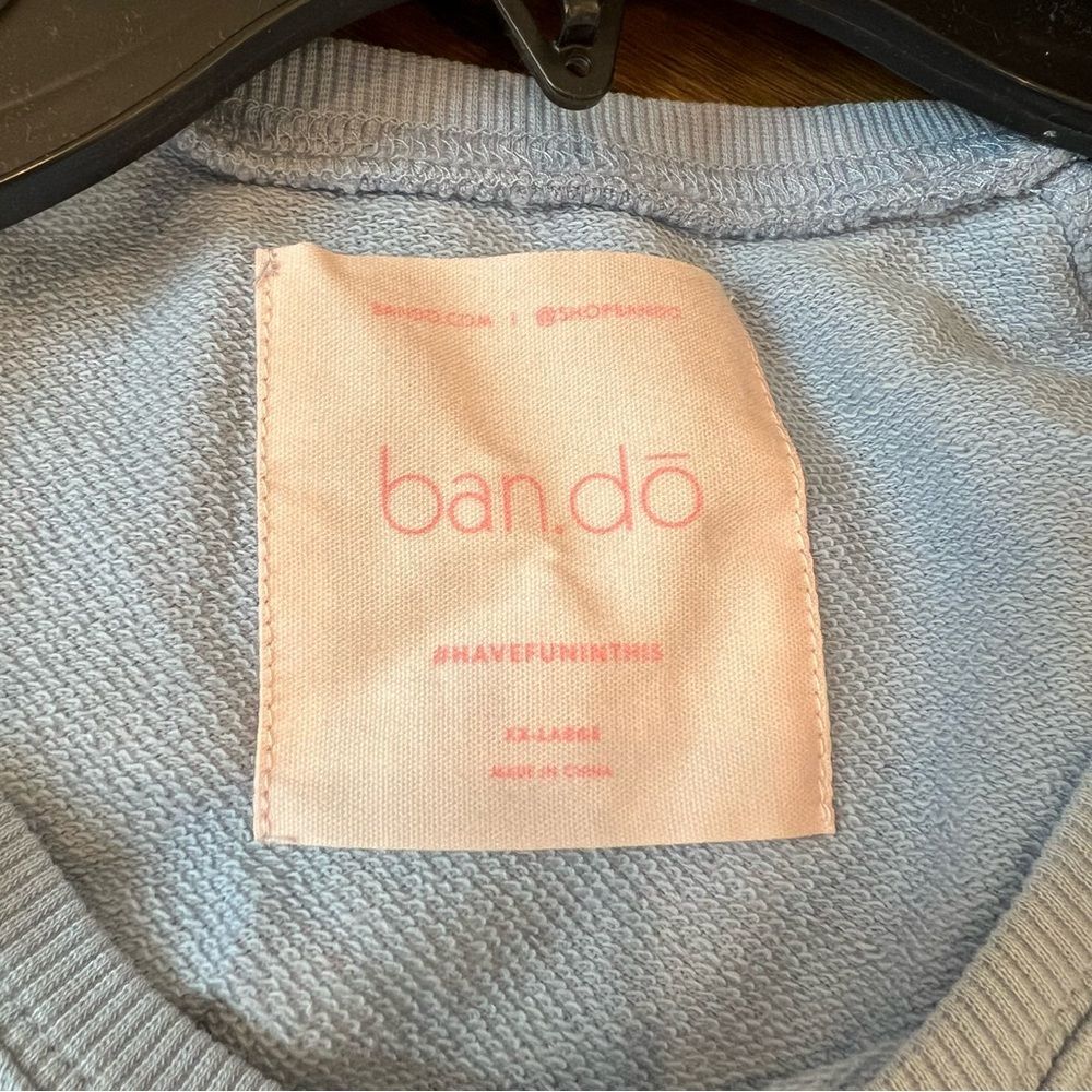 NWOT ban.do “Mom I'm Fine” Short Sleeve Light Blue Sweatshirt XXL - Picture 5 of 7